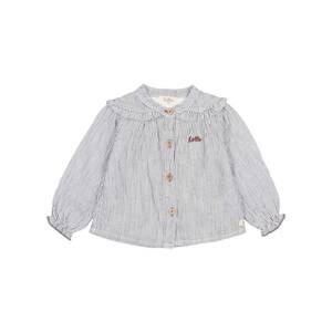 NEW BÚHO girl's hello embroidered stripes blouse in blue